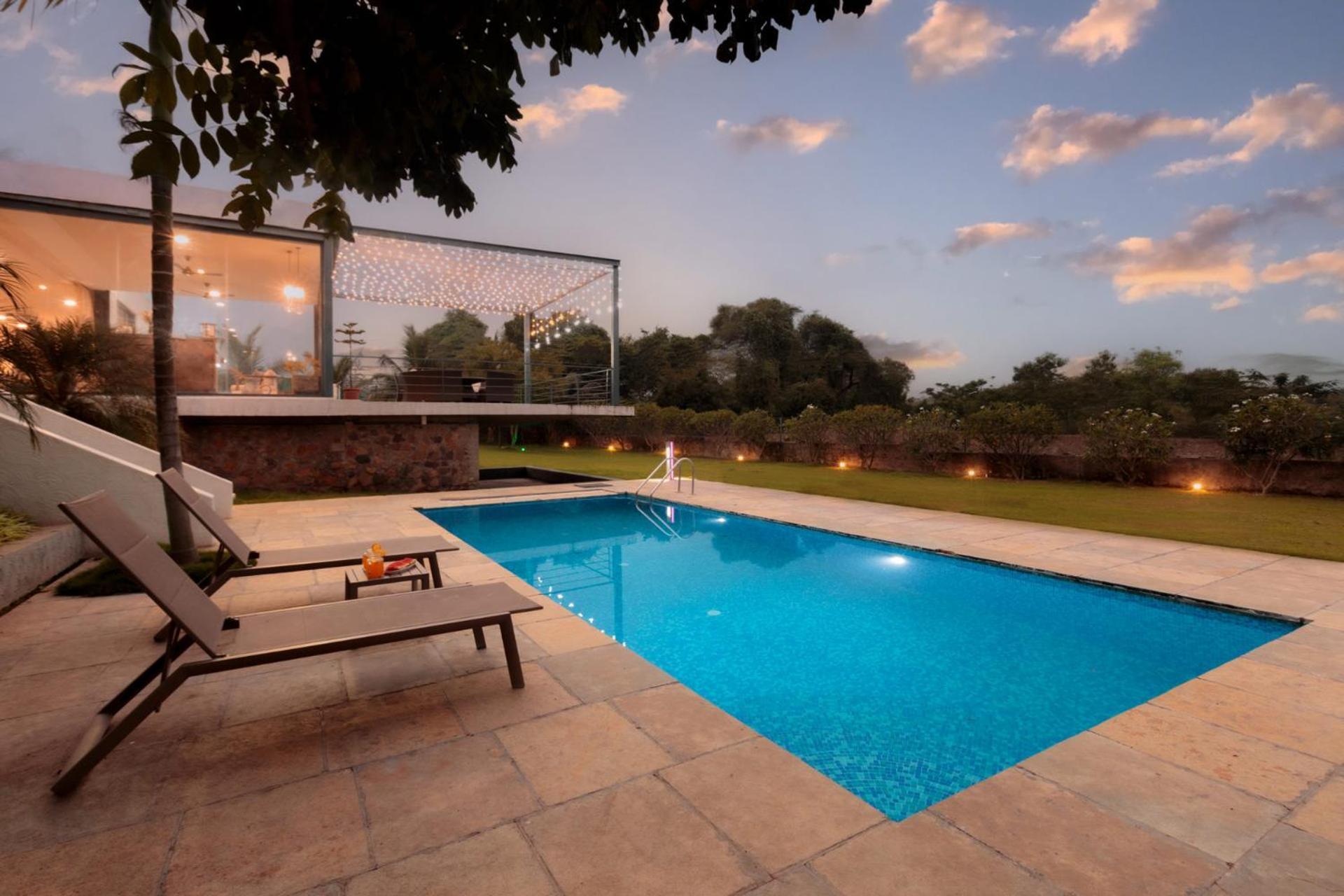 Open House By Stayvista - Nestled In Nature, Featuring A Swimming Pool & Expansive Lawn For A Serene Retreat Shikrapur Eksteriør bilde